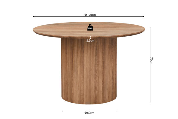 Lagos eettafel rond, kleur oude eik - Afbeelding 2