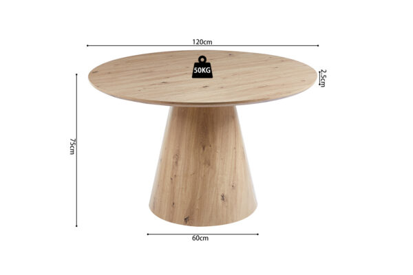 Tigo eettafel rond, kleur oude eik - Afbeelding 7